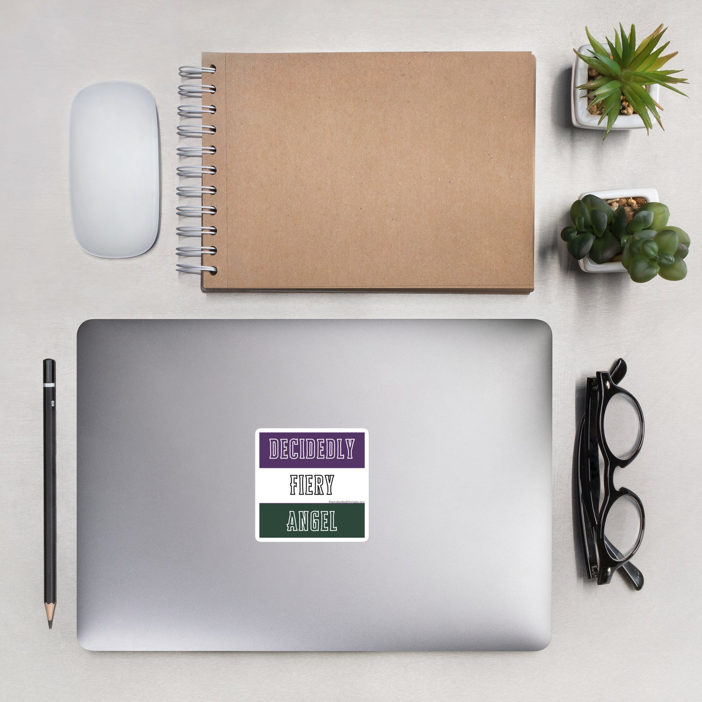 Decidedly Fiery Angel Quote Sticker