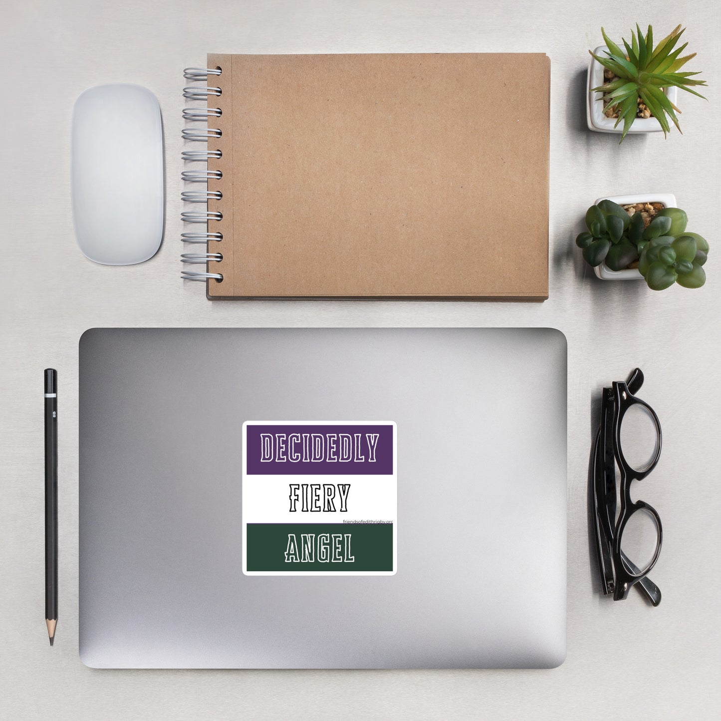 Decidedly Fiery Angel Quote Sticker