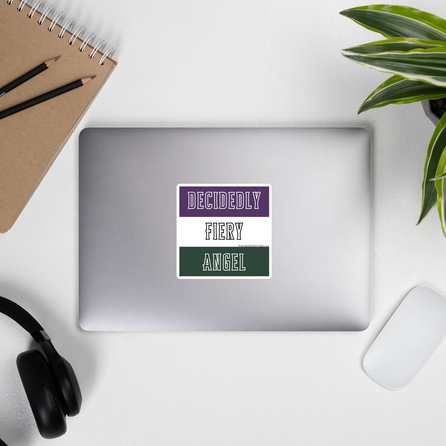Decidedly Fiery Angel Quote Sticker